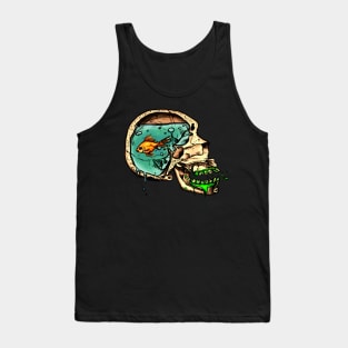 Aqua skull Tank Top